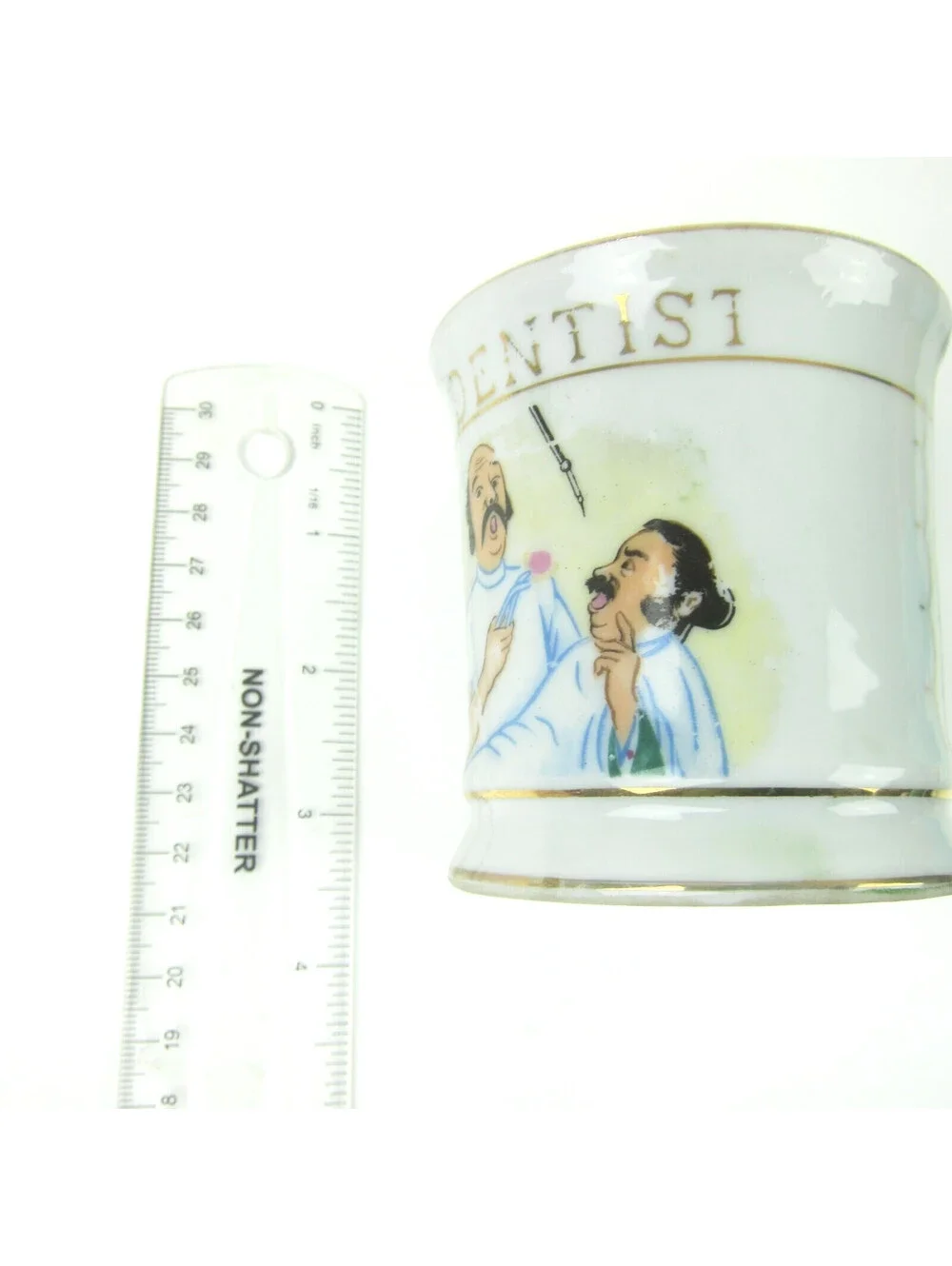 Vintage Napco Porcelain Occupational Shaving Mug Dentist Gold Gilt Accents RARE